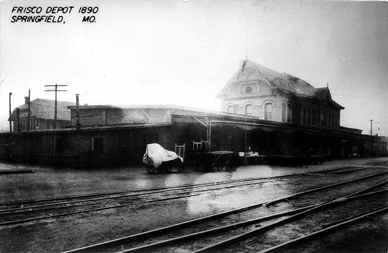 olf greyscale image of Rail depot